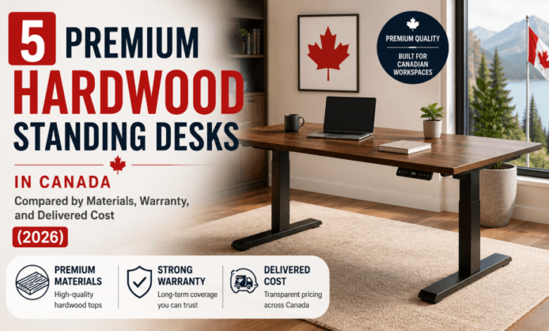 5 Premium Hardwood Standing Desks in Canada - Compared by Materials, Warranty, and Delivered Cost (2026)